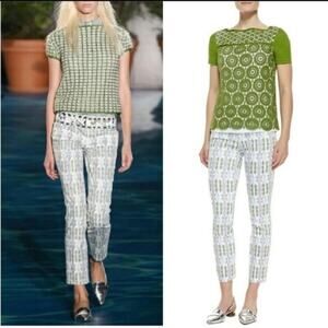 Tory Burch White Ankle Cropped Jeans